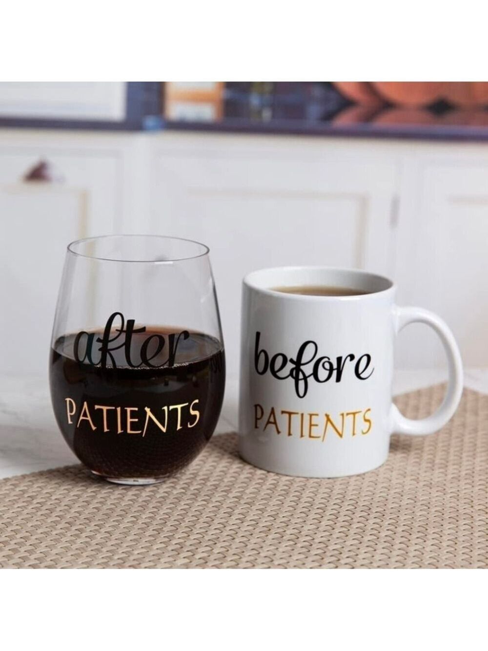 Before Patients Coffee Mug And Afer Patients Wine Glass